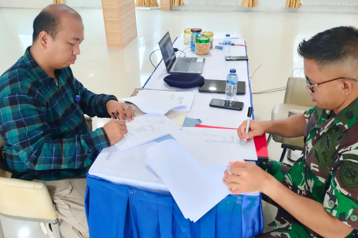 Penandatanganan kontrak Pengadaan Peralatan Kerja Bengkel Listrik Fasharkan Belawan TA 2023